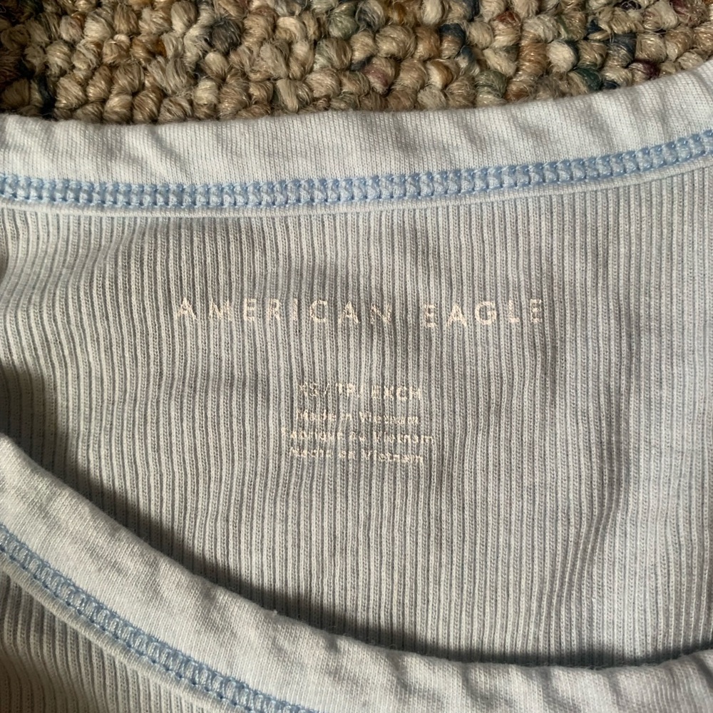 American Eagle Soft Blue Ribbed Tank